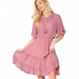 **NWT** GiGio Apple Blossom Bohemian Tiered Dress